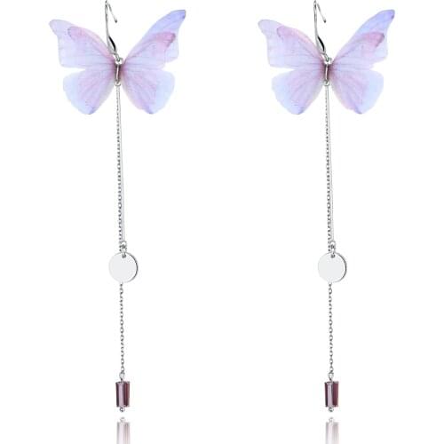 SILVERHOO New Romantic Butterfly 925 Sterling Silver Drop Earrings For Women Minimalist Animal Earring Wedding Fine Jewelry