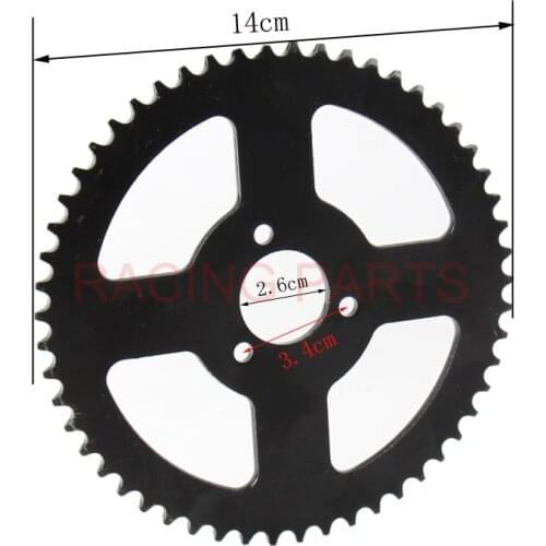 Free shipping T8F 54T 26mm Black Rear Sprocket Pocket Bike Mini Quad ATV For 47cc 49cc 2 Stroke Engine Pocket Dirt Bike Go Kart