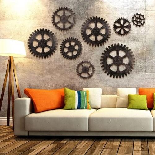 Vintage industrial wind gear ornament ornaments LOFT old bar barber shop wall decoration old factory style