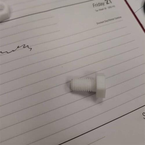 High(low) temperature resistance 4 PTFE screw M8mm 15mm long/Acid-alkali resistance screw/ high quality PTFE solid plastic screw