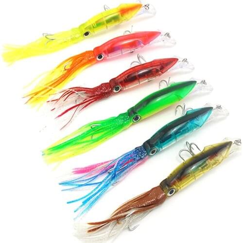 1pcs Hard Fishing Lure Fish Bait 40g 6 Color Squid High Carbon Steel Hook Octopus Crank For Artificial Tuna Sea Allure Tool