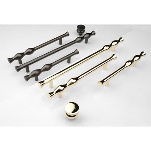 Gold Zinc Alloy Wave Shaped Cabinet Door Handle Zinc Alloy Grey Wardrobe Drawer Knob Asymmetric Furniture Decoration Handle