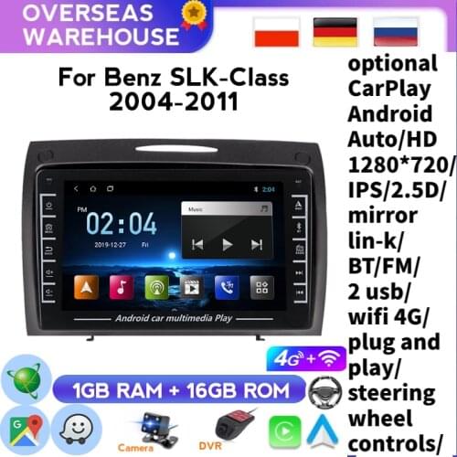 1G RAM 16G ROM HD IPS FM For Mercedes-Benz SLK-Class SLK Class R171 2004 - 2011 Car Radio Player Navigation No 2din 2 Din DVD