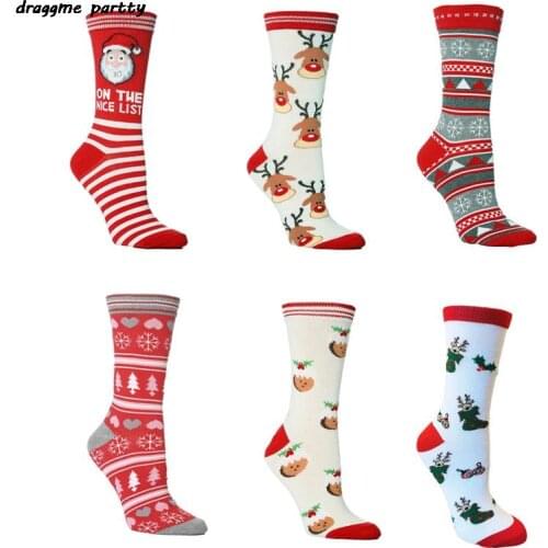 1 Pair Of Socks NEW Lovely Christmas Socks Santa Claus Gifts Christmas Womens Mens Socks Lovely Snow Deer Plush Winter Warm