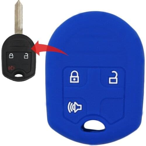 3 Buttons Silicone Car Key Case Cover for Ford Windstar Edge Explorer Ranger Expedition Mustang F150 F150 F250 F350 F450