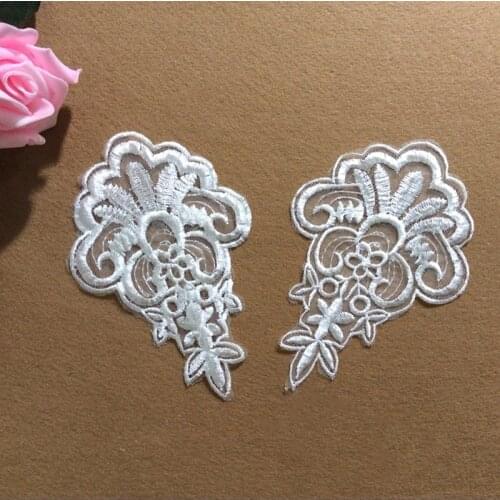 5Pcs Embroidered Lace Appliques Headwear Lady Motif Venise Embroidery Lace Applique Trim Wedding Dress Garment Accessories