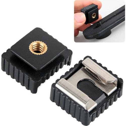 Flash Cold Hot Shoe Mental Bracket Mount Adapter 1/4" Screw for Studio Speedlight Tripod