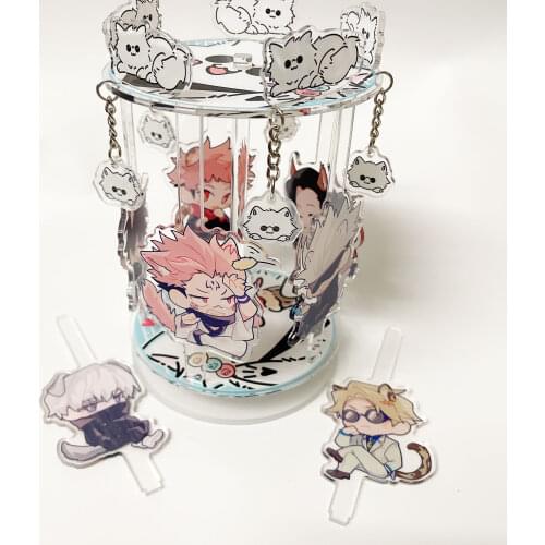 Anime Jujutsu Kaisen Itadori Ryoumen Merry-go-Round Cute Stand Figure Cartoon Model Plate Toy Cosplay Collection Desk Decor Gift