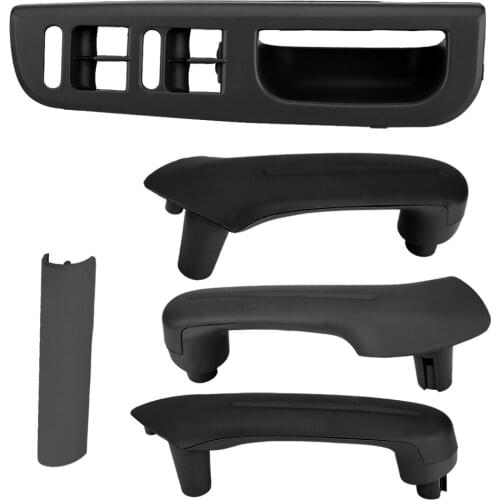 Car Style Master Window Switch Control Panel Trim Bezel with 3 Interior Door Grab Handle Sets for Jetta Golf MK4 1999-2004