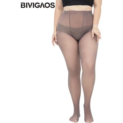 BIVIGAOS 2019 New Large Size Womens Leggings Autumn Winter Fake Transparent Gray Sexy Leggings Plus Size Women Modis legginsy