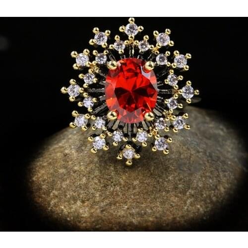 CIZEVA Rings With Crystals