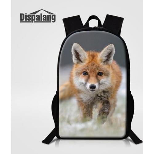 Dispalang Brand Kids Animal School Bags Children Fox Printing Women School Backpacks For Girls Boys Studets Shoulder Book Bags