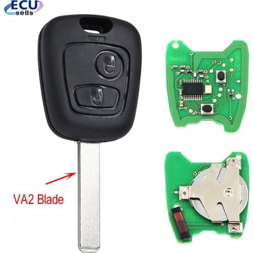 Remote Key Fob 2 Button 433MHz With Electric ID46 Chip for OLD Peugeot 307 Uncut VA2 Blade