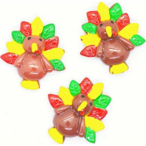 Resin Flatback Turkeys Cabochons for Thanksgiving Day Scrapbook Embellishment Crafts