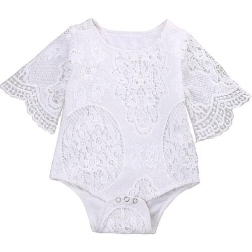 Pudcoco US Stock New Fashion Newborn Baby Girl Clothes Long Sleeve Lace Floral Romper Jumpsuit Outfits Sunsuit Clothes