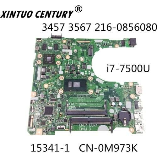 For DELL 3467 3567 Laptop motherboard 15341-1 CN-0M973K 0M973K M973K SR341 i7-7500U CPU 100% test