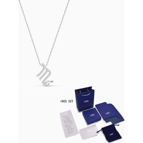 Fashion SWA New ZODIAC II Pendant Necklace Charm Scorpio Symbol Platinum Scorpio Necklace Feminine Romance Jewelry Gift