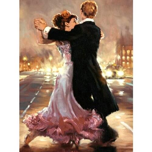 5D DIY diamond painting Tango dancers on Street Full Drill Embroidery Cross Stitch Needlework Mosaic Crafts Kit Home Decor Gift