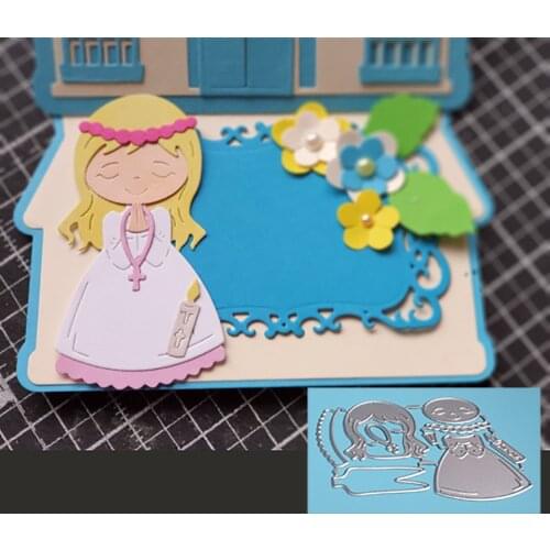 Conjunto de troqueles de Metal para niños y niñas, troqueles de corte de Metal para primera comunión, manualidades