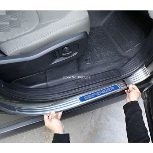 For Land Rover Defender 110 2020 2021 Stainless Steel Car Door Sill Protect Plate Trim Decoration Protector Cover Accessories