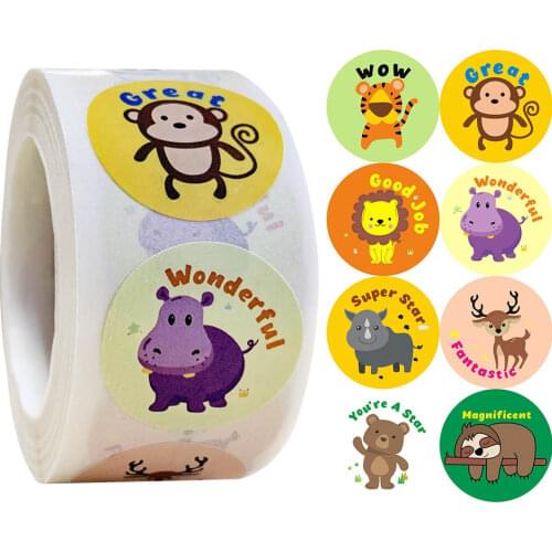 Reward Stickers for Kids Teacher Cute Animals Classroom Motivational Sticker Scrapbooking Birthday Gift for Boys Girls Stickers