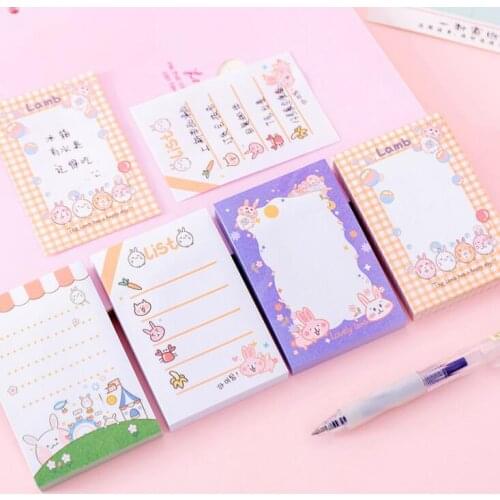 2021 Sharkbang Newest 100 Sheets Kawaii Rabbit Carrot N times Sticky Notes Memo Pads Book Notepad Paperlaria School Stationery