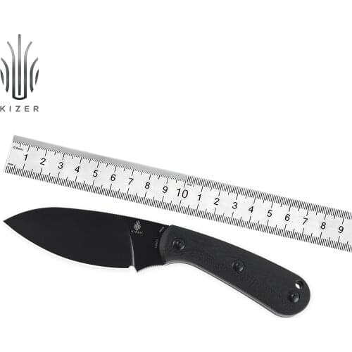 Kizer Fixed Blade Knife Baby 1044C1 Outdoor Survival Knife G10 Handle 154CM Durable Steel Black Hunting Survival Tool