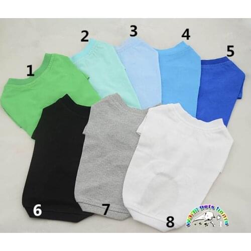 Dogs Pets Clothing Blank Dog Shirts 8 Colors Cotton Dachshund Dog Clothes Apparel Goods For Pet Wholesale