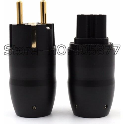 OEM Gold Plated Schuko Power Plug Connector hifi iec female plug