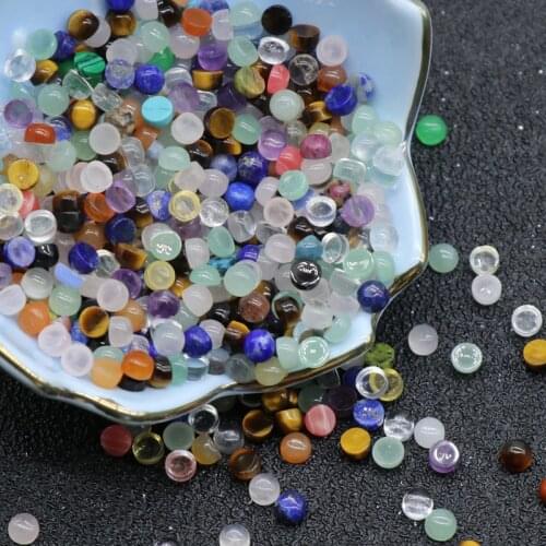 Wholesale 4mm Assorted Natural Stone Cabochon for DIY Ring Earring Bracelet Necklace Making Jewelry Finding