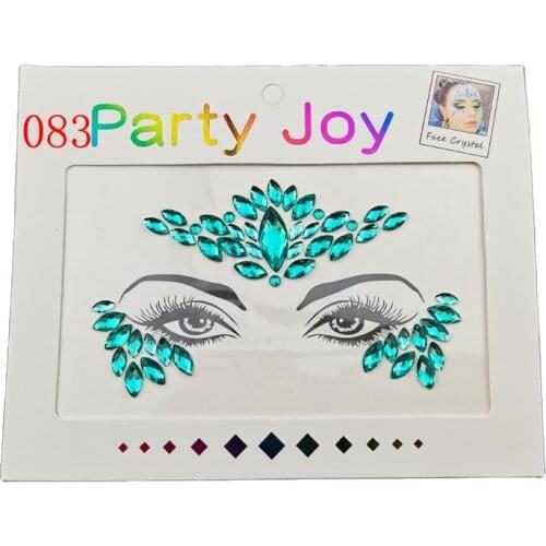 Bulk Hottest Shiny High quality Eco-friendly Body Jewel Halloween Festival Face Gemstone Makeup Eye Sticker