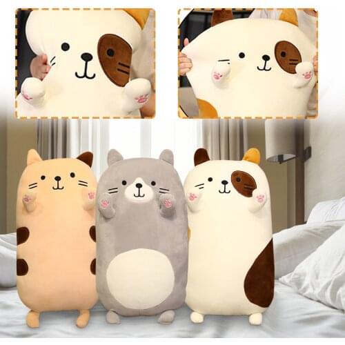 Plush Doll Stuffed Animals Toys 70CM Long Cotton Cute Cat Doll Plush Toy Soft Stuffed Sleeping Pillow Comfort Kawaii Cushion Toy