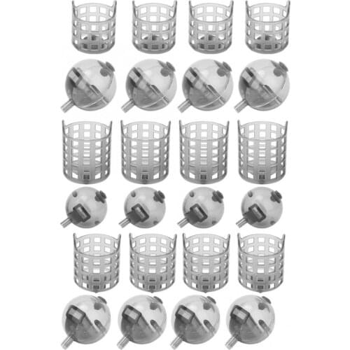 4Pcs Carp Fishing Feeder Tackle Bait Thrower Food Holder Cage Fishing Feeder Lure Bait Cage Tackle Accessories with Weight