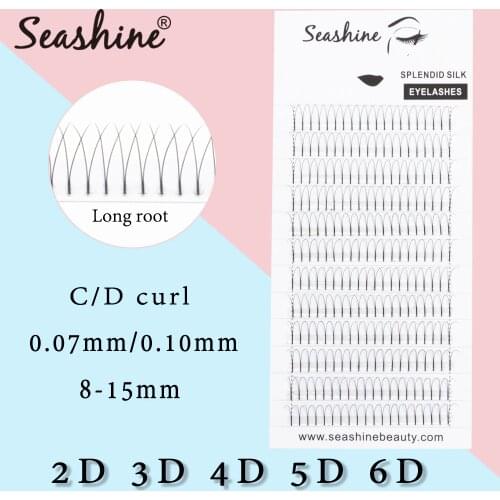 Seashine Individual Lashes Extension Russia Volume Eyelashes Mink Lashes Premade Fans 2D-6D Hand Made Beauty Makeup Supplies OEM