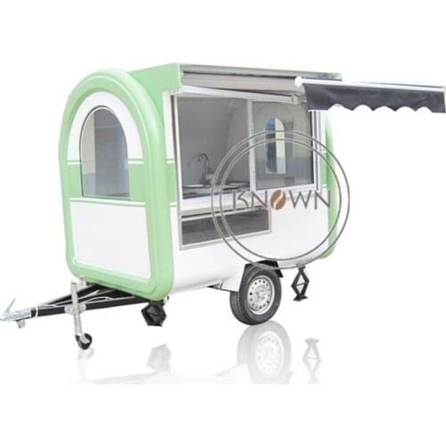 Blue and white color food trailers mobile snack van mobile ice cream truck for sale with different size