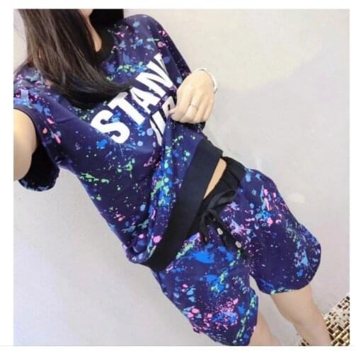 Girls Tracksuit Kids Clothing Sets Star Sky Dot Tops Harem Pants Children Navy Blue white for 12-20 Ages Hip-hop Sport Suit