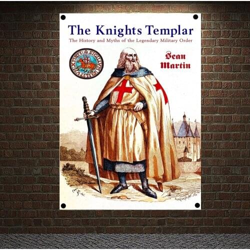 Medieval Warrior Knights Templar Armor Posters Vintage Crusader Banners Flags Canvas Painting Wall Hanging Home Decoration A1