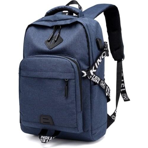 Usb Charge Shoulder Bag New Stylish Casual Solid Color Student Bag Wear-resistant Reduces The Burden of Large-capacity Travel