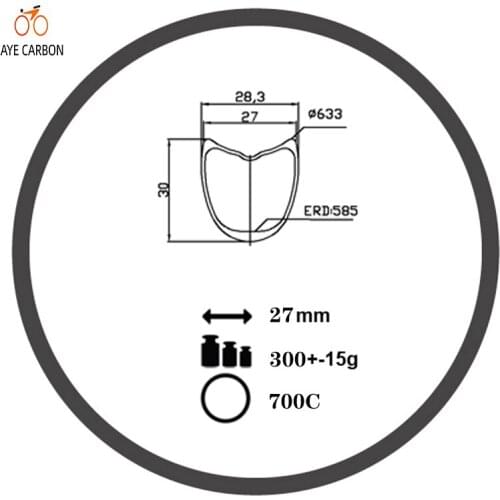 Super light version 30mm deep tubular rims 700C carbon fiber road rims UD 3K matte rim brake basalt brake surface only 300g