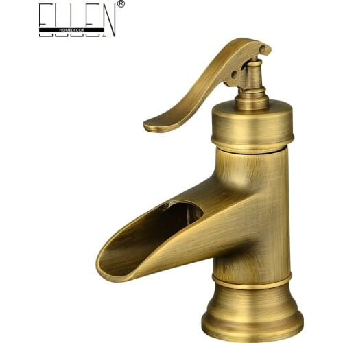 Vidric Free shipping antique brass bathroom faucet deck mount single handle vanity sink mixer robinet salle de bain water taps E