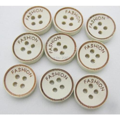 WBNAVK 13mm Round Shape Wooden Fashion Shirt Buttons 120pcs 4-Hole Sewing Button Apparel Accessories
