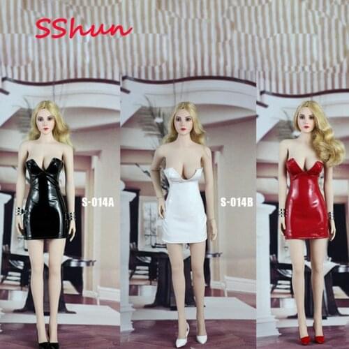 S-014 1/6 Scale Female Three Color Sexy ladies patent leather skirt suit For 12'' Action Figure Body DIY Accessories