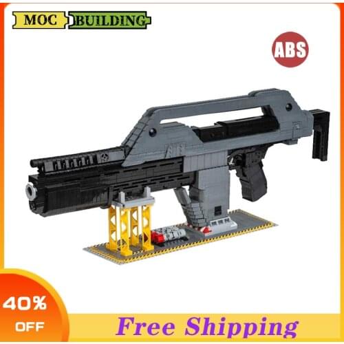 Star plan series sci fi pistol model aliens m41a pulse rifle MOC building block weapon pistol Kid DIY Bricks Gun Toys XMAS Gifts