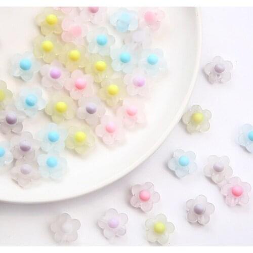 20Pcs/pack 17mm Acrylic Spaced Beads Transparent Flower Shape Beads For Jewelry Making DIY Necklace Bracelet Jewelry Accessories
