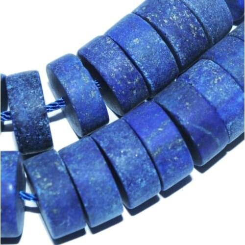 5*12mm Lapis Lazuli Heishi Roundel Matt Beads 15pc wholesale Fine Fashion women good Bead Length High-quality