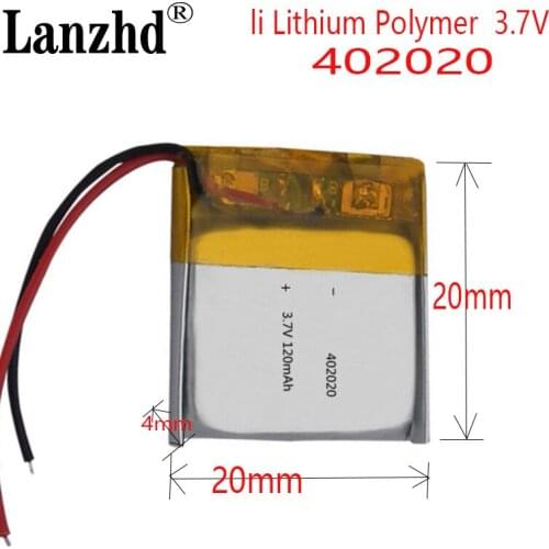 5pcs Liter energy battery 3.7V polymer lithium battery 402020 042020 MP3 120MAH small speaker Bluetooth small toys