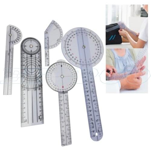 6pcs/set 5pcs 3pcs/set Protractors Multi-Ruler Spinal Finger Goniometer Angle Medical Spinal Ruler 180/360 Degree Measuring Tool