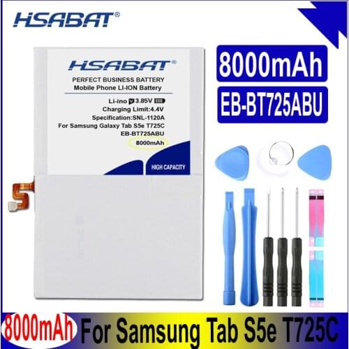 HSABAT EB-BT725ABU 8000mAh Battery for Samsung Galaxy Tab S5e T725C T720 SM-T720 SM-T725 Tablet PC