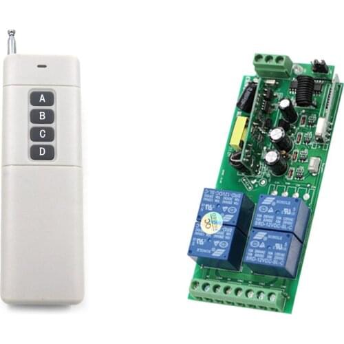 Long Distance AC85V 110V 220V 230V 250V 4CH Wireless Remote Control Switch 220V Relay Output Radio RF Transmitter Receiver