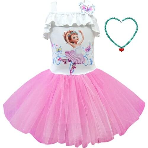 Girls new dress fancy nancy beautiful Nancy Cosplay girls birthday party dress sling tutu